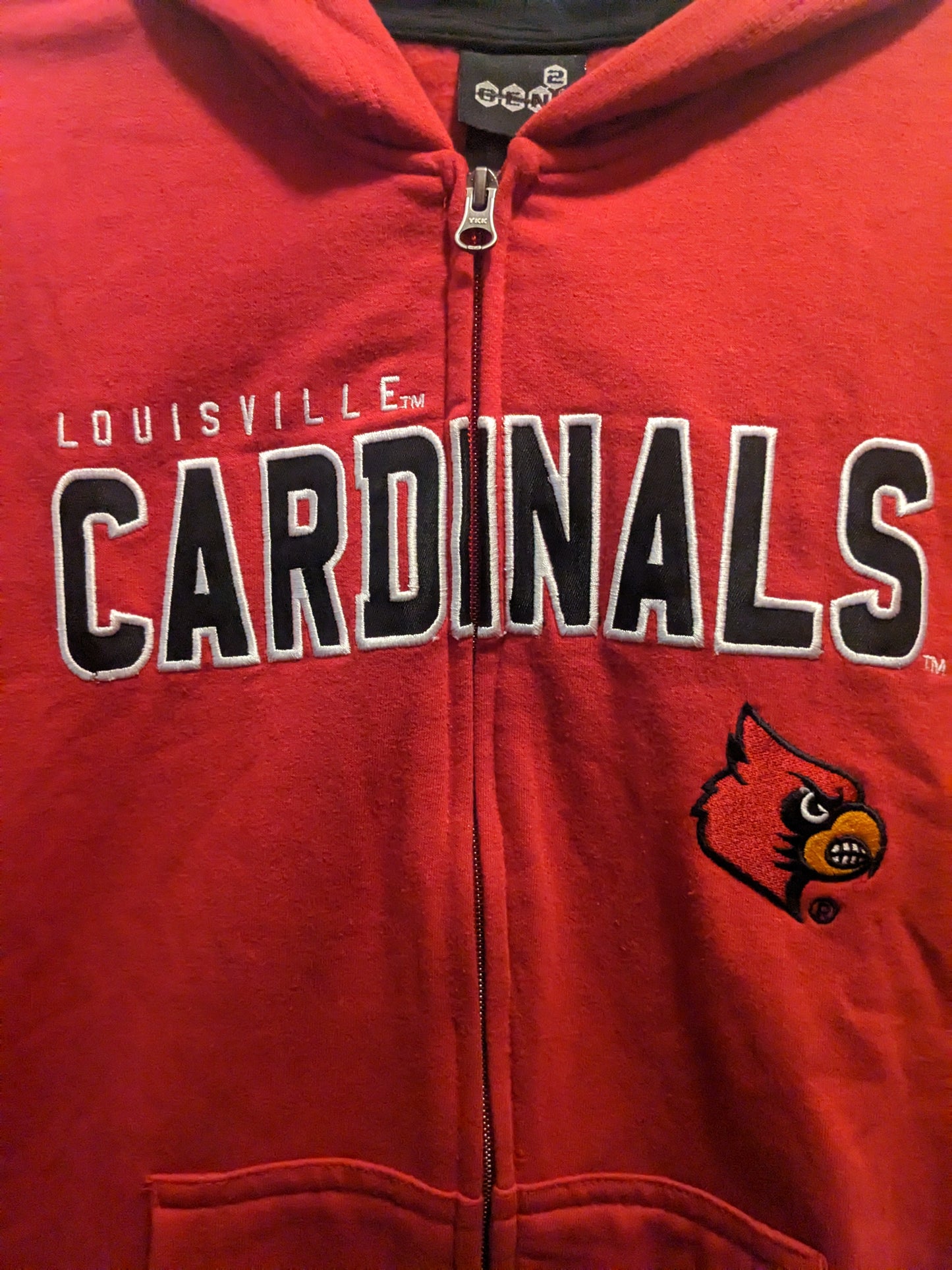 Louisville Cardinals youth large (14/16) red full zip hooded jacket NWT