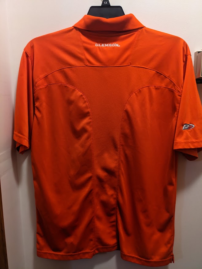 Clemson Tigers Men's Medium orange short sleeved athletic fabric polo shirt