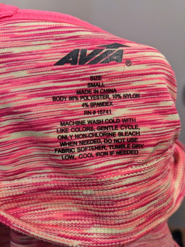 Avia Women's Active small pink stretch moisture wicking athletic cami NWT