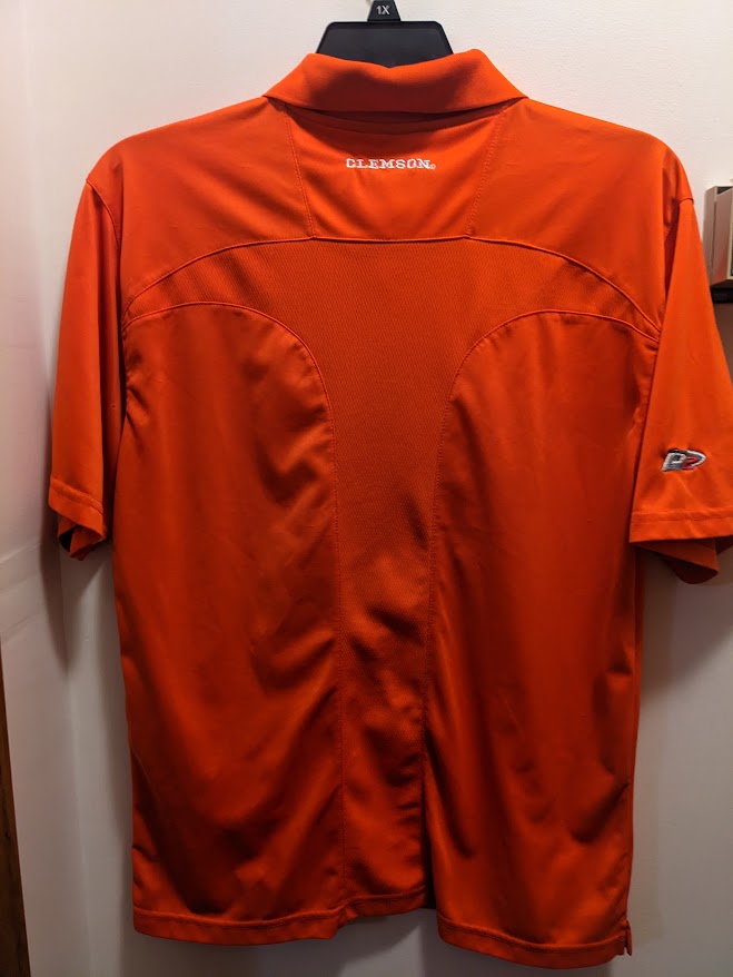 Clemson Tigers Men's Medium orange short sleeved athletic fabric polo shirt